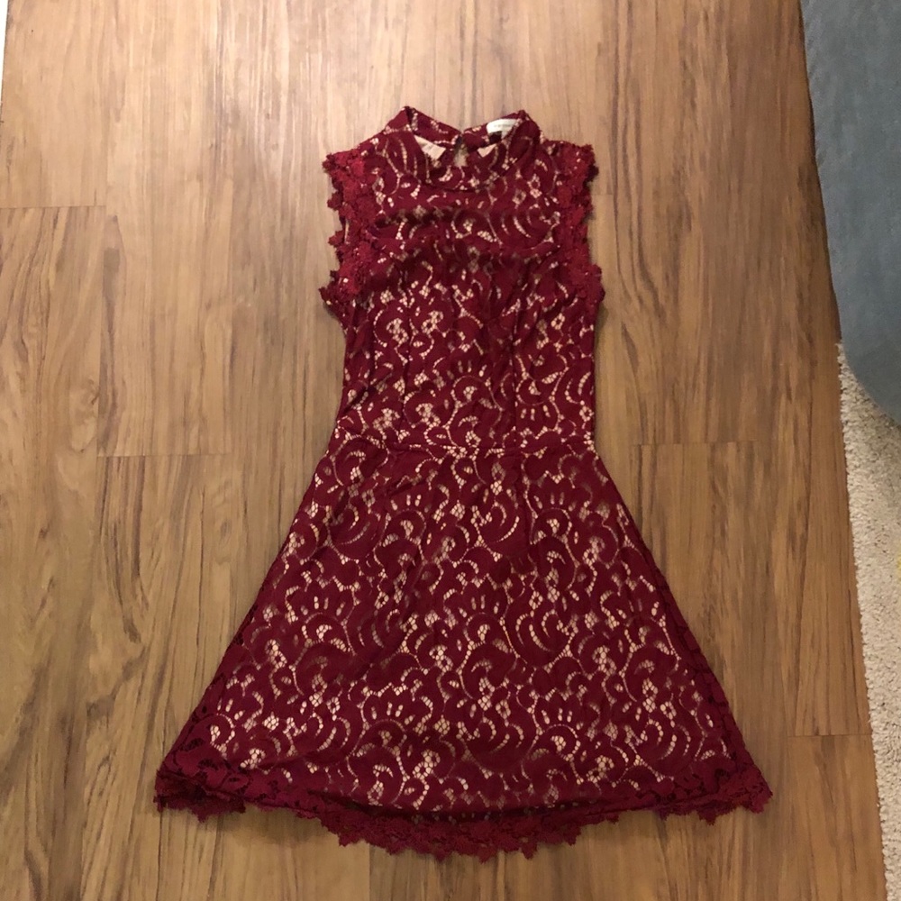 Francesca red dress with open back